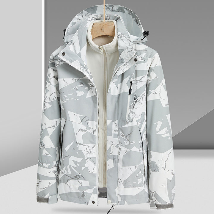 Men's Water-Repellent Outdoor Jacket with Integrated Fleece Inner Jacket Mune Fashion
