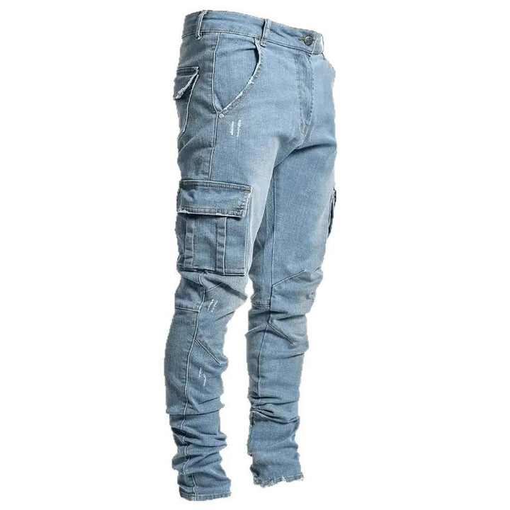 Men's Cargo Jeans with Multifunctional Pockets and Modern Slim-Fit Cut Mune