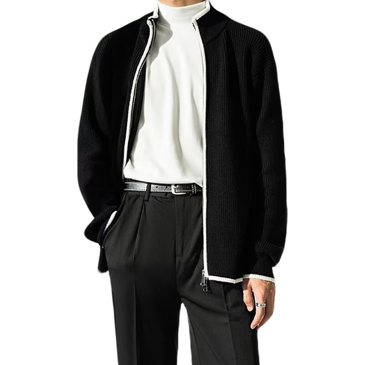 Men's Fashionable Cardigan with High Collar Mune Fashion