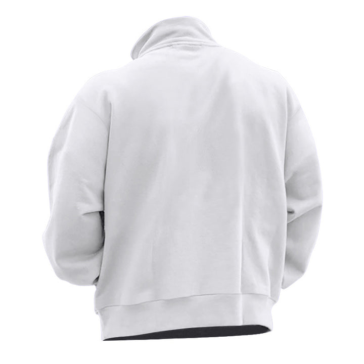 Men's high-quality sweatshirt with metal half-zip, reinforced stand-up collar, and discreet chest piping Mune Fashion
