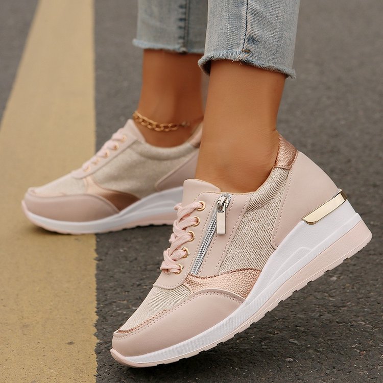 Women’s platform sneakers with wedge heel and zipper Mune Fashion