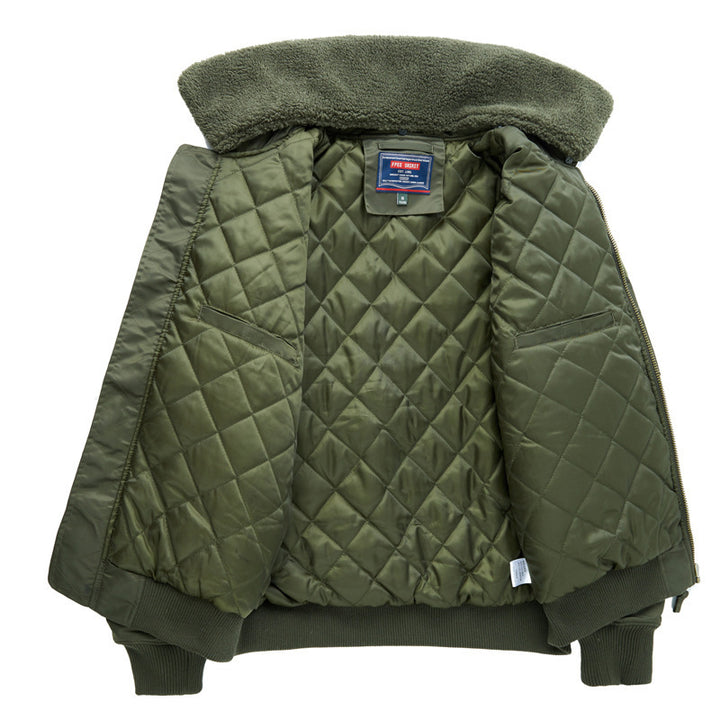 Men's bomber pilot jacket with teddy collar and multifunctional pockets Mune Fashion
