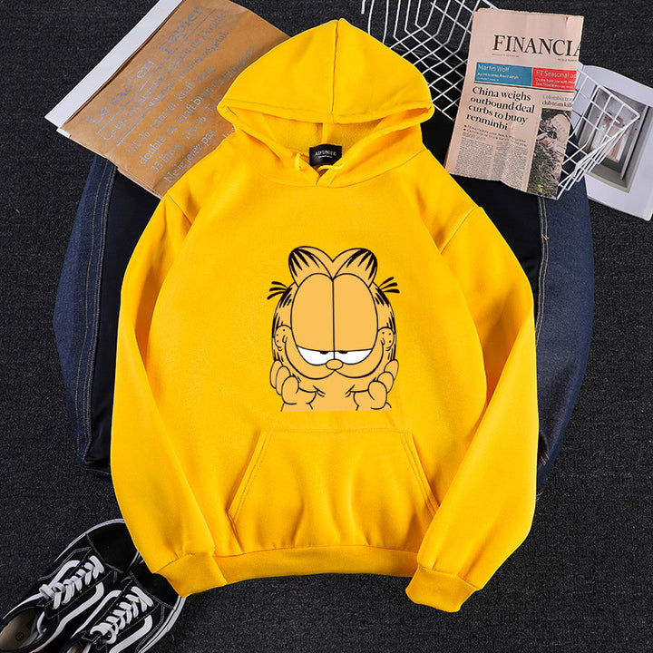 Unisex hooded sweatshirt with large comic face print, soft fleece lining and kangaroo pocket Mune Fashion