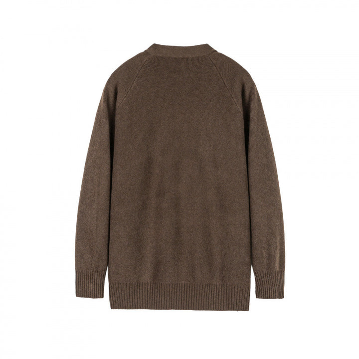 Unisex Well-Groomed Knit Zip Jacket in Oversize Bomber Style with Round Neck Mune Fashion