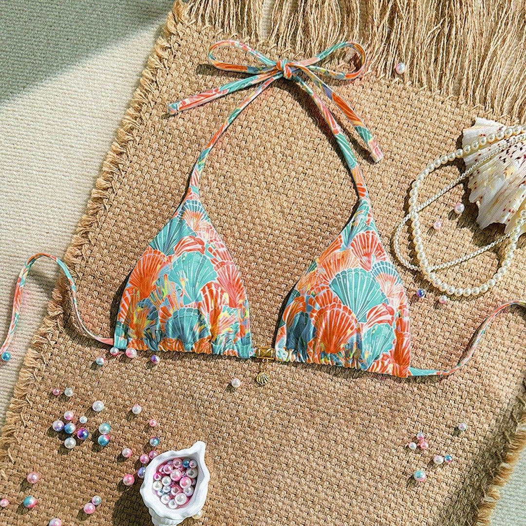 Women's Triangle Bikini Top with Ruffles Mune Fashion