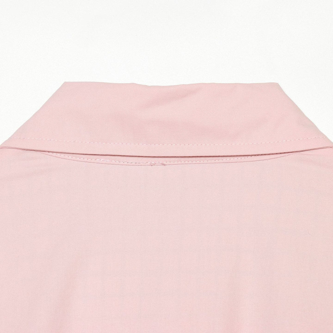 Women's Cropped Bomber Jacket with Shirt Collar, Elastic Hem and Checked Lining Mune Fashion