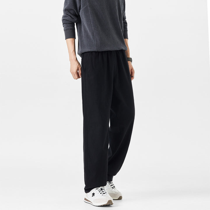 Men's loosely cut cotton blend pants with elastic comfort waistband Mune Fashion