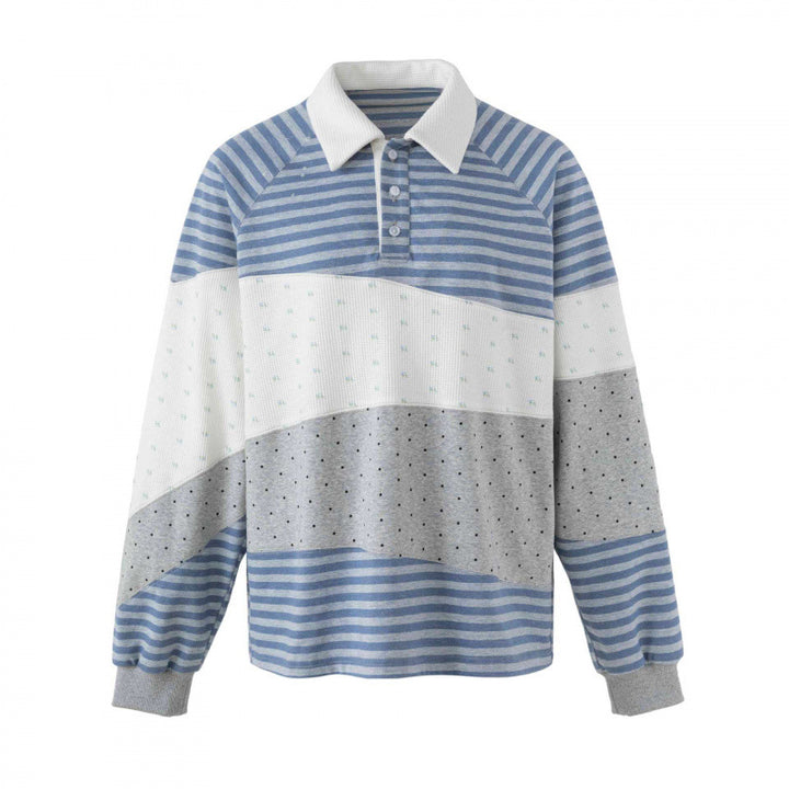 Unisex Casual Rugby Polo in Colorblock Knit with Structure and Oversize Cut Mune Fashion