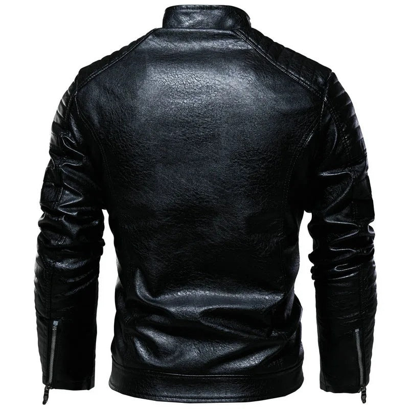 Men's Fashionable Biker Jacket made of Leather Mune Fashion