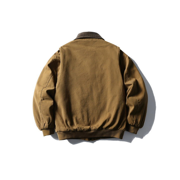 Men's Robust Canvas Jacket with Cord Collar and Utility Pockets Mune Fashion