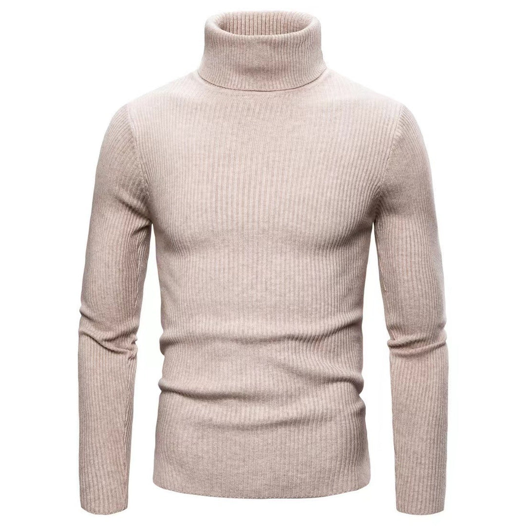 Men's narrow-fitting ribbed turtleneck sweater made of fine knit with stretch and thermoregulating wool blend Mune Fashion