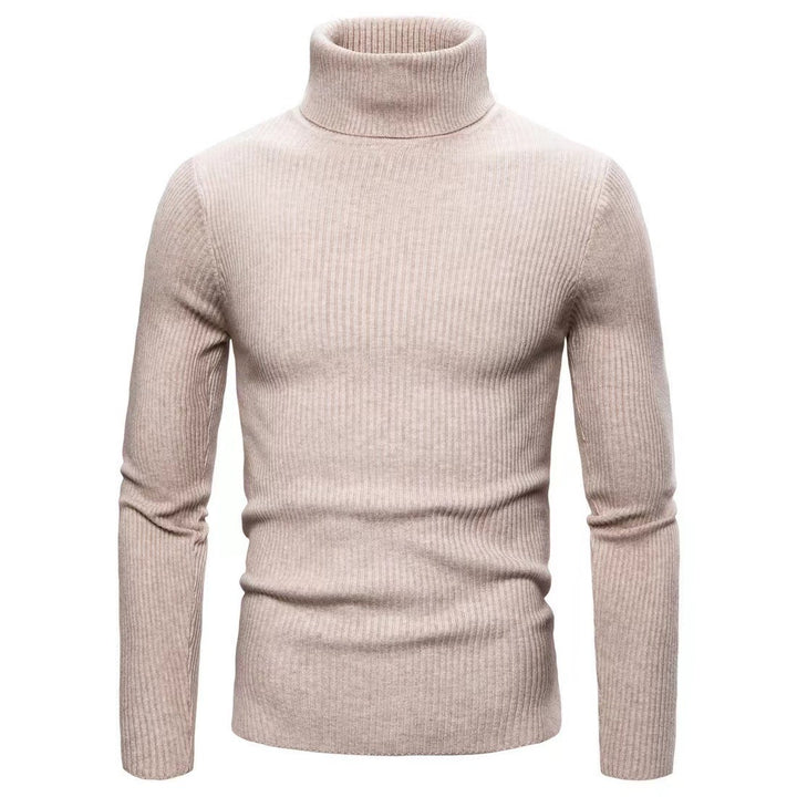 Men's narrow-fitting ribbed turtleneck sweater made of fine knit with stretch and thermoregulating wool blend Mune Fashion