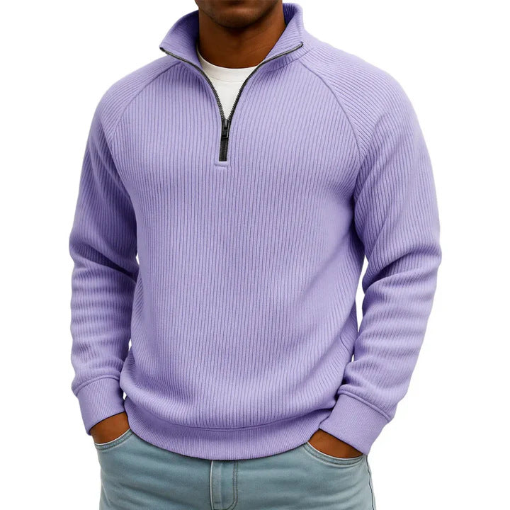 Men's Comfortable Sweater with Stand-up Collar Mune Fashion