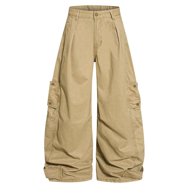 Women wide cargo culotte pants with high waist, balloon leg and patch flap pockets Mune Fashion
