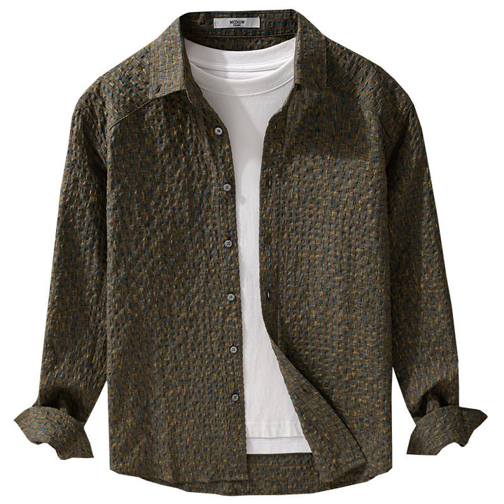 Women's Lightweight Crinkle Check Shirt in Overshirt Style with Watercolor Check and Relaxed Fit Mune Fashion