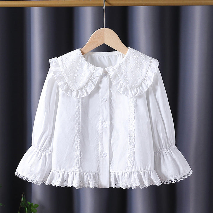 Women's blouse with nostalgic collar and ruffle details Mune Fashion