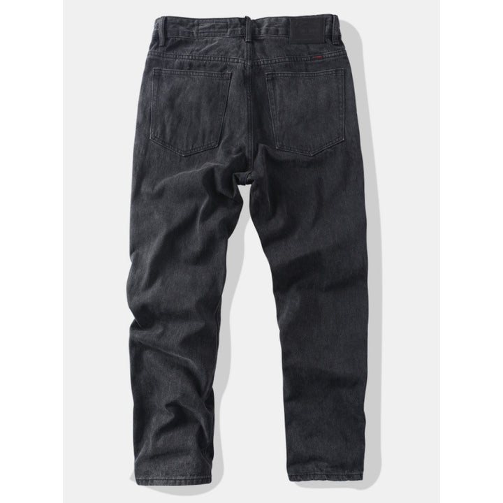 Men's Tapered Relaxed Denim Jeans with High Waist and Clean Used Look Mune Fashion
