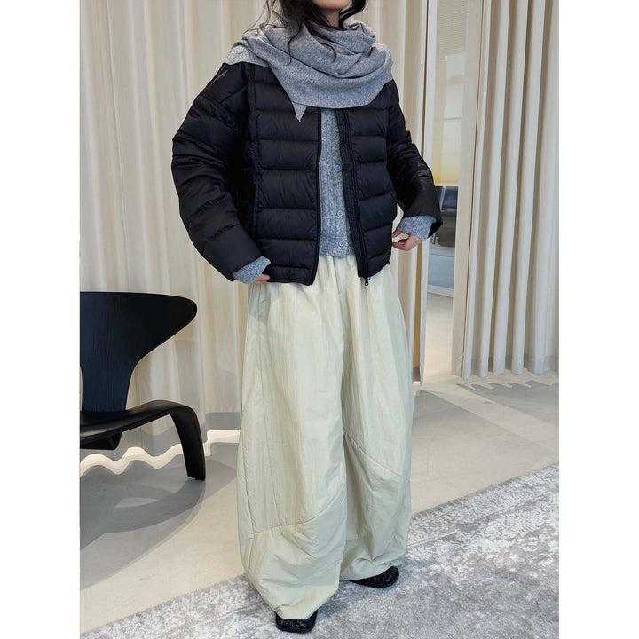 Women Lightweight Quilted Short Jacket with Boxy Silhouette and Full Zip Mune Fashion
