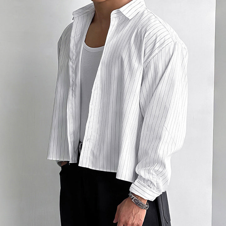 Men's striped cotton blend shirt with Kent collar and classic cuff Mune Fashion