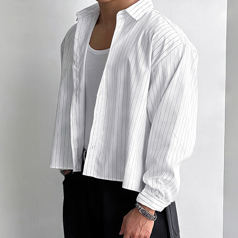 Men's striped cotton blend shirt with Kent collar and classic cuff Mune Fashion
