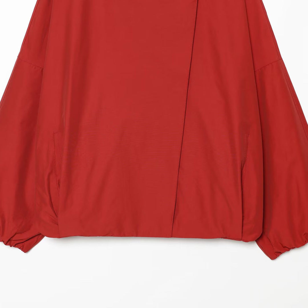 Women's Oversized Short Jacket with High Stand Collar and Balloon Sleeves Mune Fashion