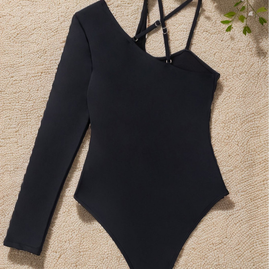 Women Asymmetric One-Piece with Long Sleeve Mune Fashion
