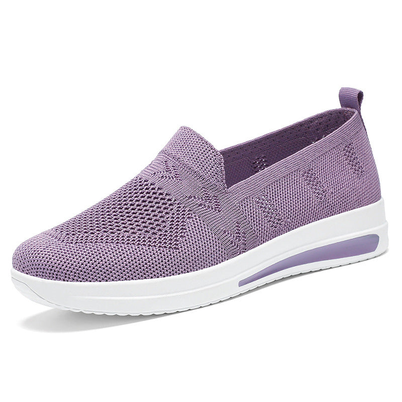 Women's seamless knit slip-on casual sneakers with ergonomic memory footbed and cushioning air chamber midsole Mune Fashion