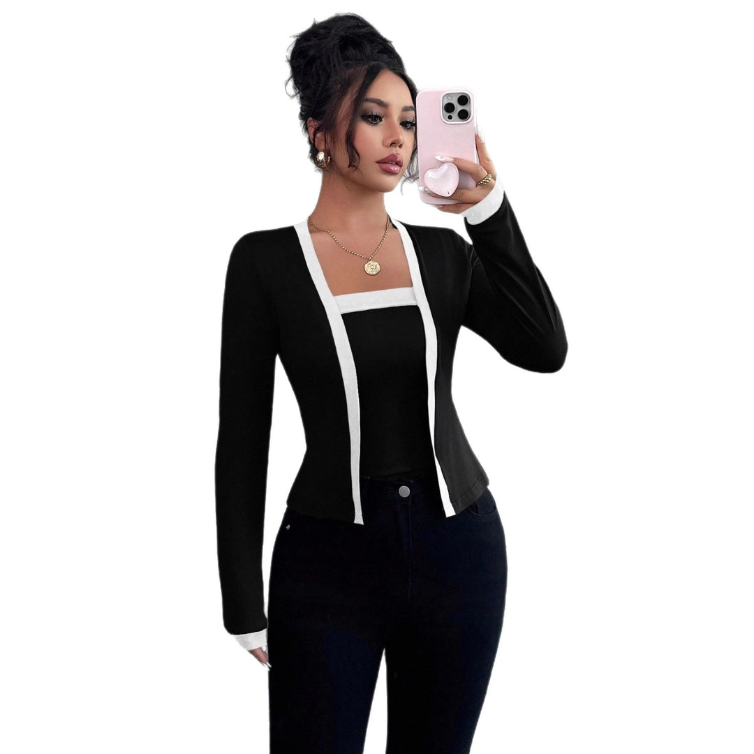 Women's fitted jacket with integrated bustier insert and contrast trim Mune Fashion