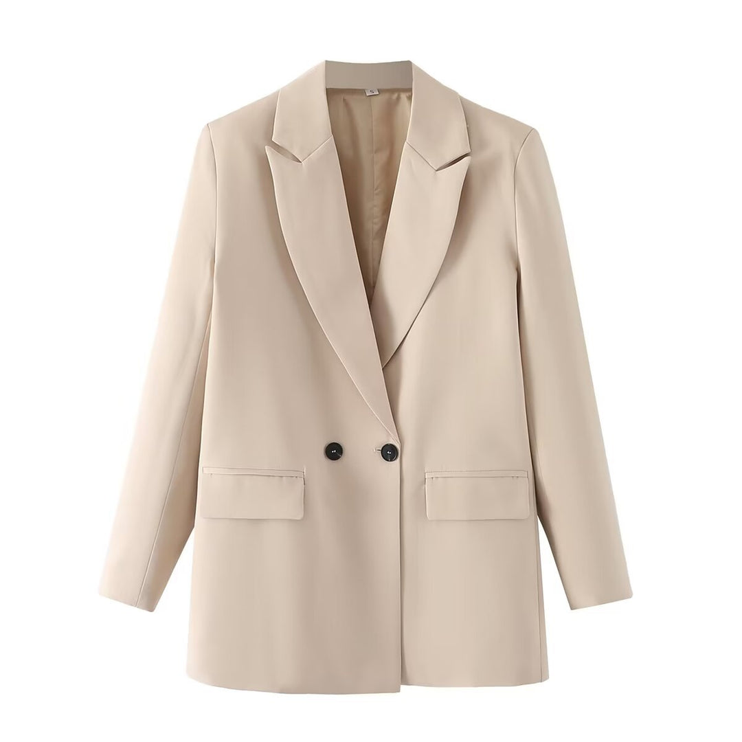 Ladies nan tailored long blazer in oversized look with lapel collar and patch pockets Mune Fashion