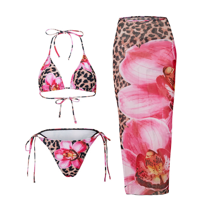 Women's triangle bikini with floral and animal pattern Mune Fashion