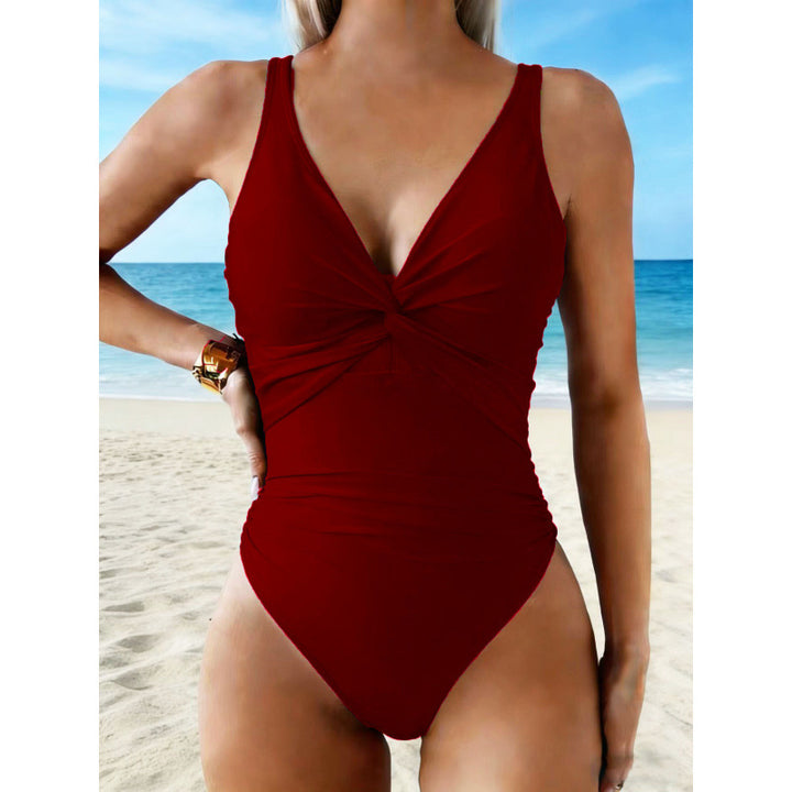 Women's One-Piece Swimsuit with Elegant Wrap Design Mune Fashion