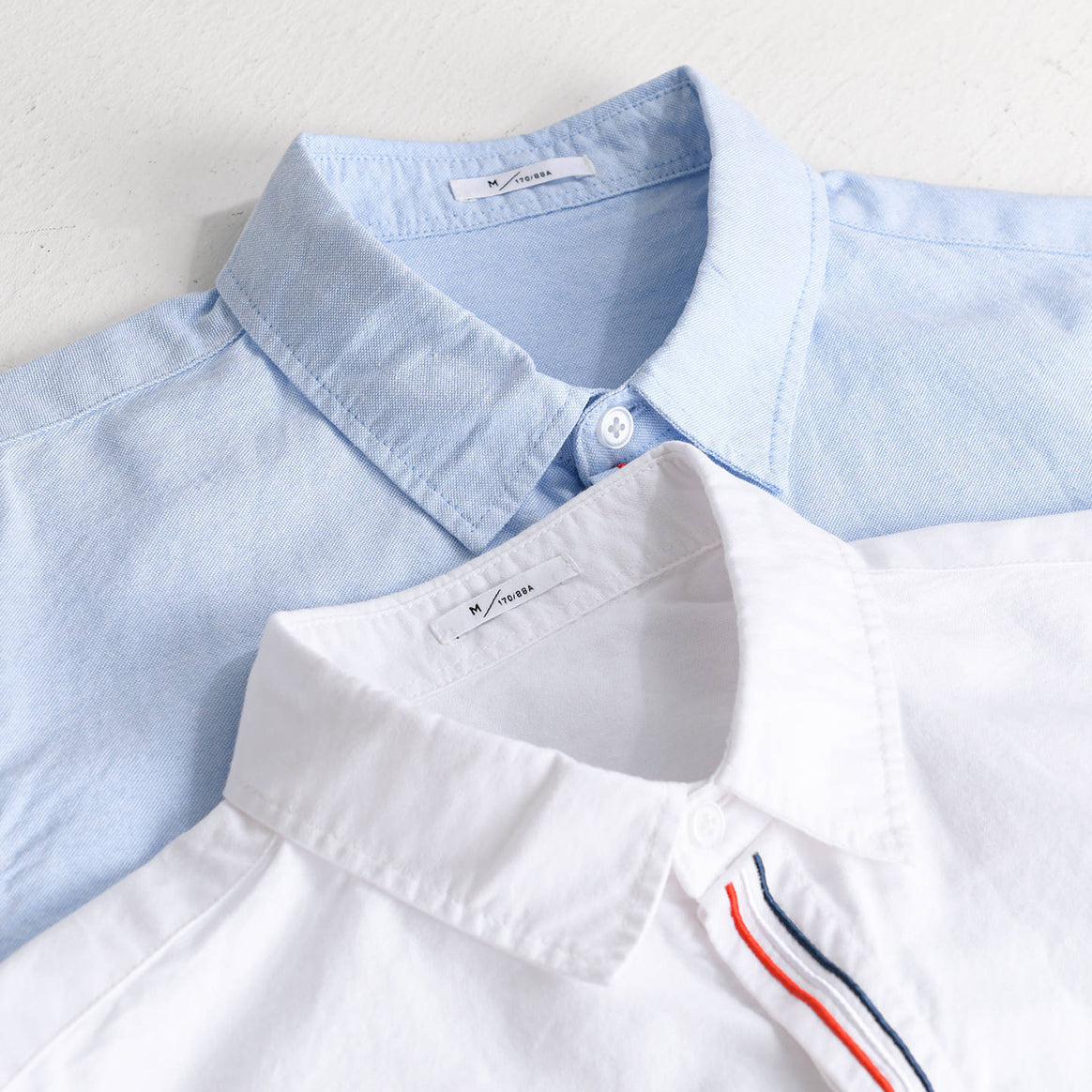 Men's Lightweight Relaxed Oxford Shirt with Kent Collar and Contrast Interior Stripe Mune Fashion