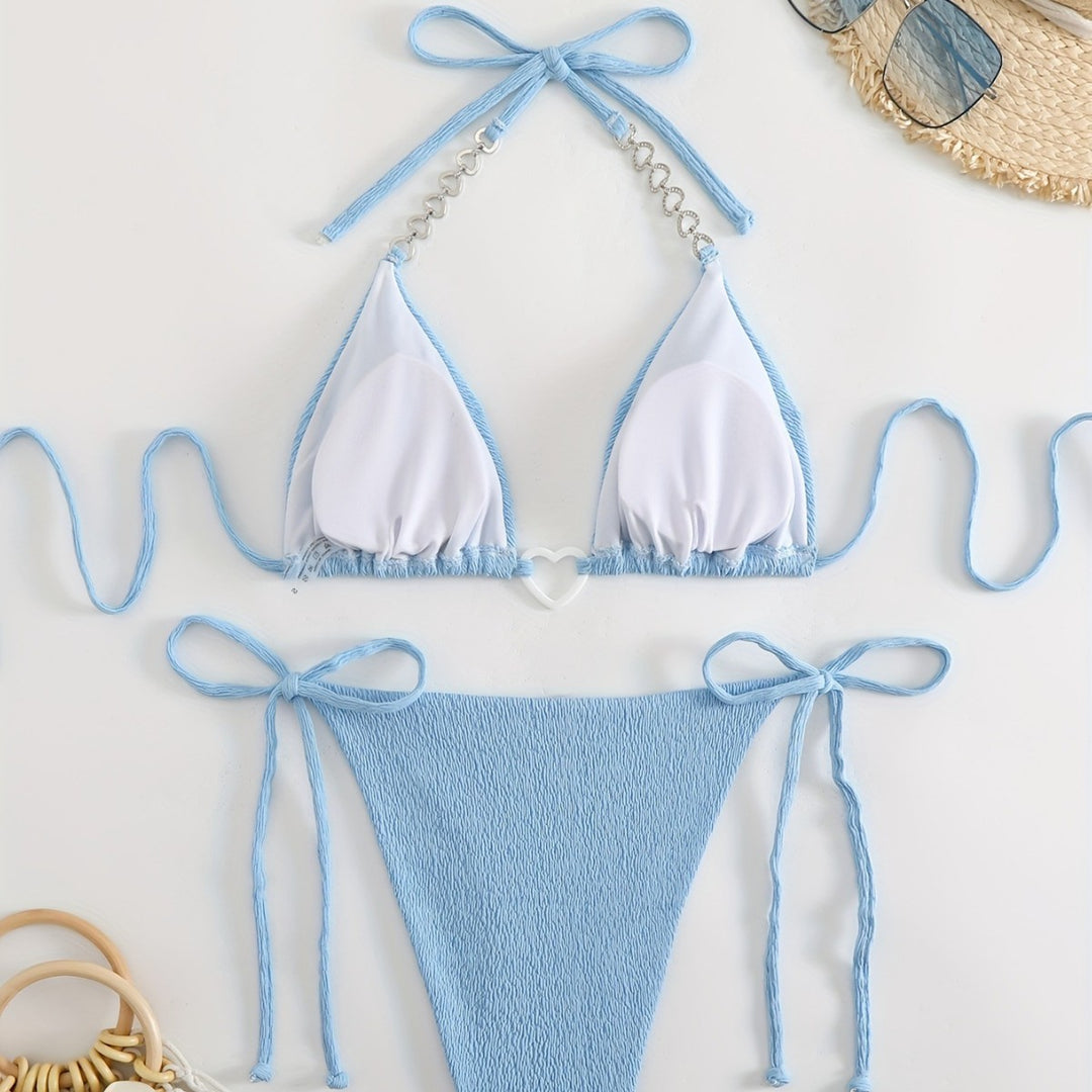 Ladies Triangle Bikini with sophisticated chain accents Mune Fashion