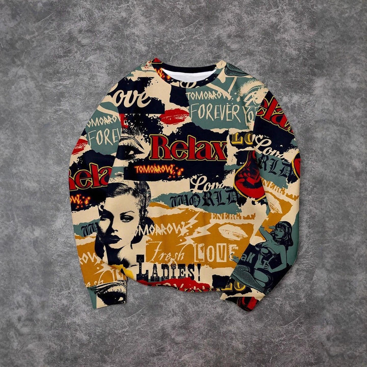 Women's Casual Sweatshirt with Creative Graphic Print Mune Fashion