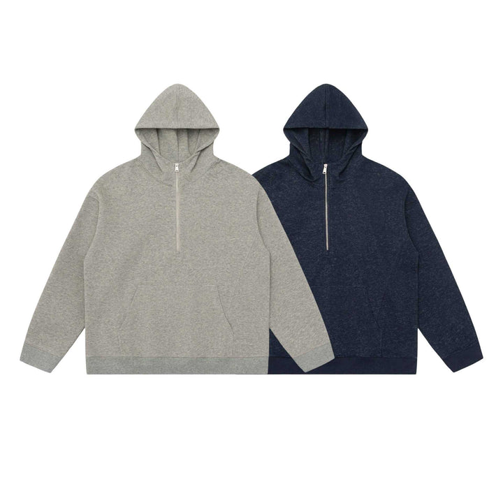 Unisex hoodie half-zip sweatshirt in oversized fit with kangaroo pocket Mune Fashion