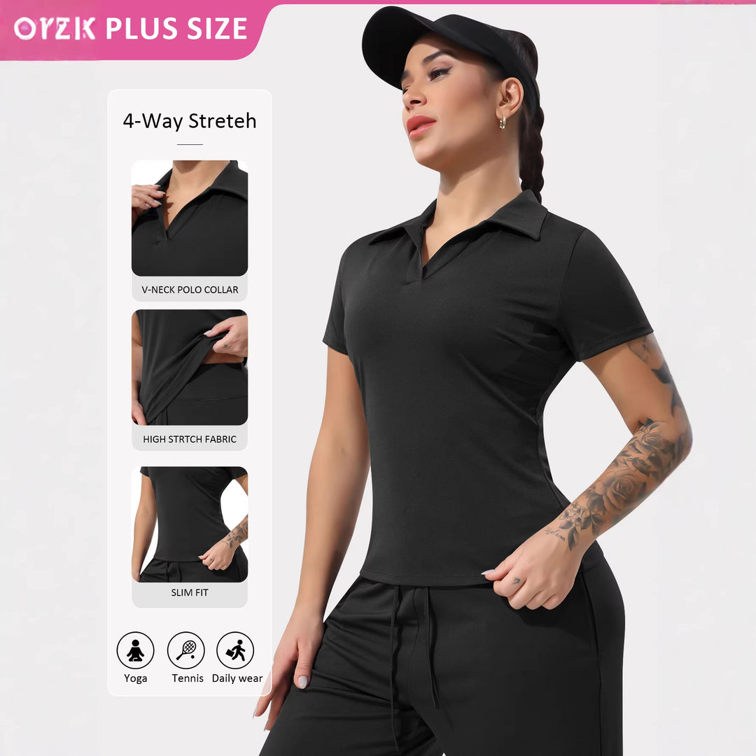 Women's Tailored Functional Polo with Stretch Jersey and Performance Breathability Mune Fashion