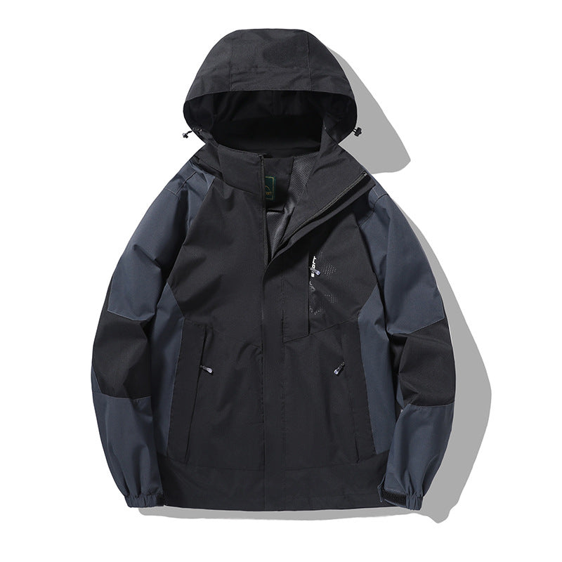Men's nano wind and water-resistant outdoor hoodie jacket with ventilation mesh, adjustable hood and concealed front flap Mune Fashion