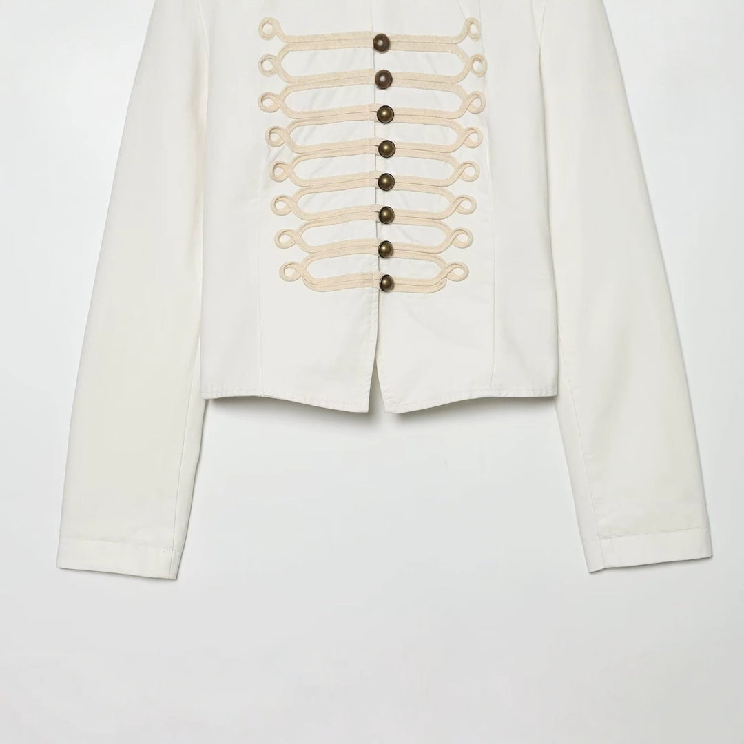 Ladies short blazer in hussar style with cord loops and brass buttons Mune Fashion