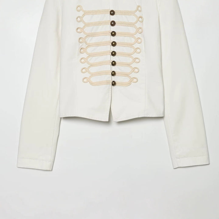 Ladies short blazer in hussar style with cord loops and brass buttons Mune Fashion