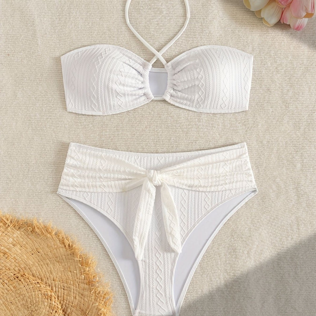 Ladies Two-Piece Bikinis with High-Cut Waist Mune Fashion