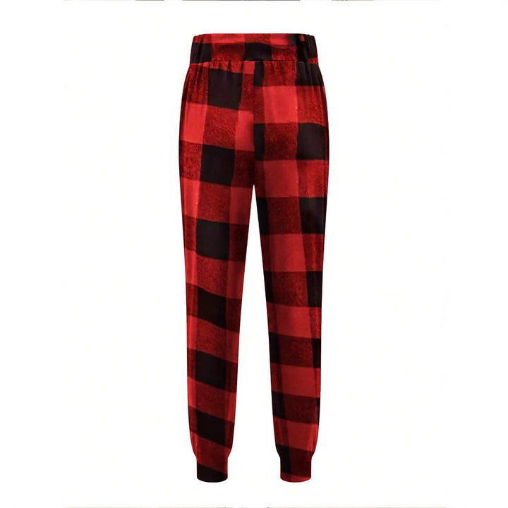 Women's Patterned Relax Jogging Pants with Drawstring, Side Pockets, and Elastic Cuffs Mune Fashion