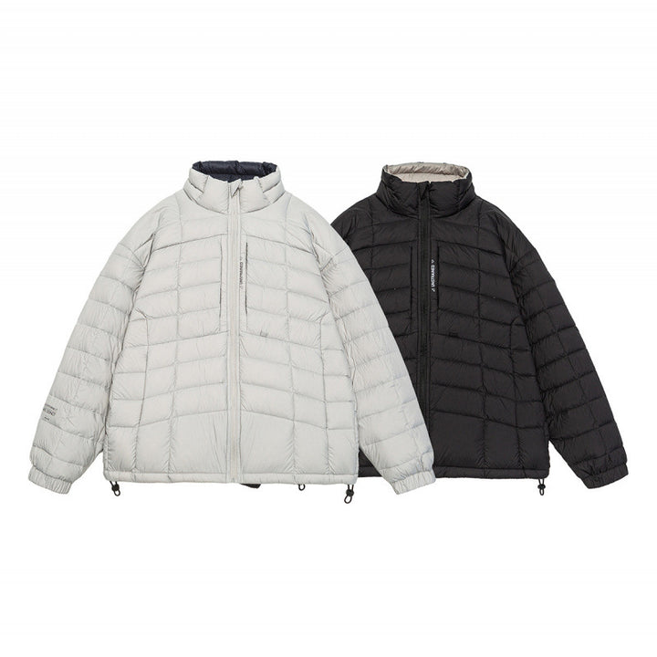 Unisex Short Boxy Insulation Jacket with Light Thermal Padding, High Stand-Up Collar and Drawstring Hem Mune Fashion