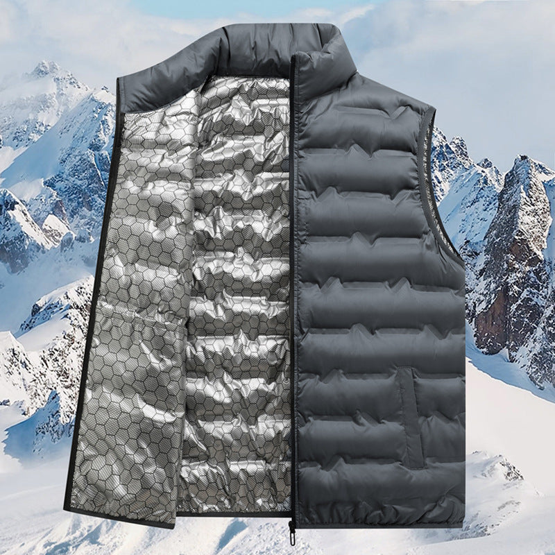 Men's nano thermal quilted vest with reflective heat reflex inner lining and stand-up collar Mune Fashion
