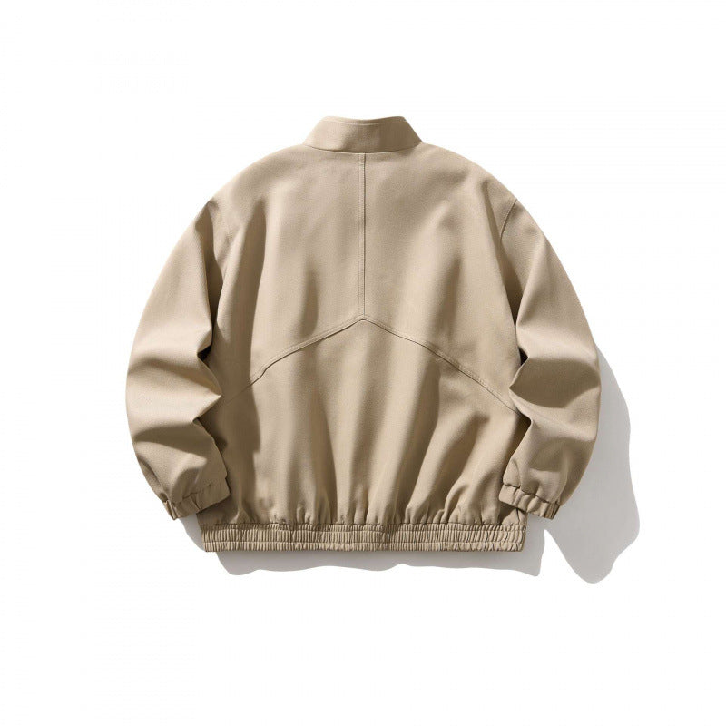 Unisex Light Oversized Zip Jacket in Bomber Style with Stand-up Collar and Elastic Hem Mune Fashion