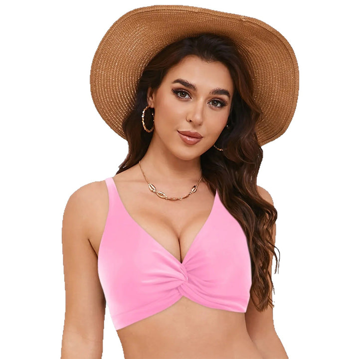Women's Sporty Bikini Top with Twist Design Mune Fashion
