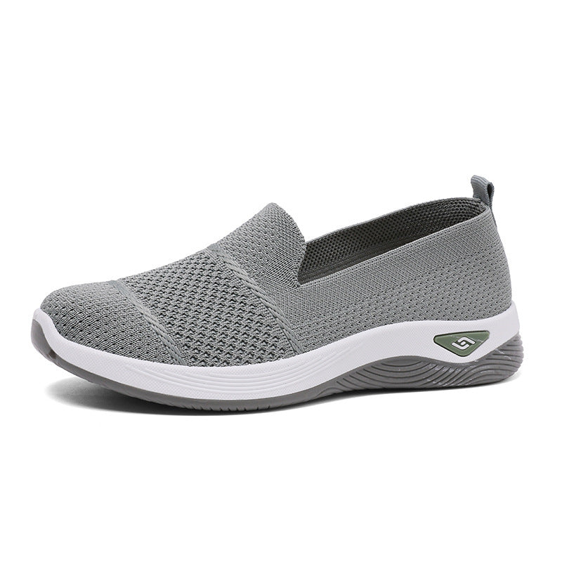 Ladies' knitted slip-on comfort sneakers with sock-like fit, breathable knitted upper, and shock-absorbing EVA midsole Mune Fashion