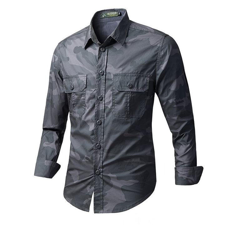 Men's Camouflage Outdoor Shirt with Practical Pockets