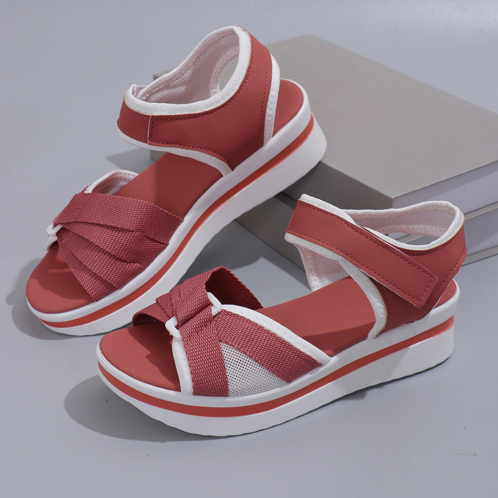 Damen Plateau-Sandalen mit verstellbarem Klettverschluss und atmungsaktivem Mesh Mune Fashion