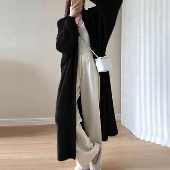 Women's Long Oversized Maxi Knit Cardigan with Open Front Mune Fashion
