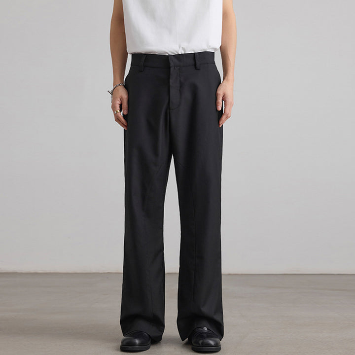 Men's Wide Pleated Trousers with Wide Leg and Belt Loops Mune Fashion